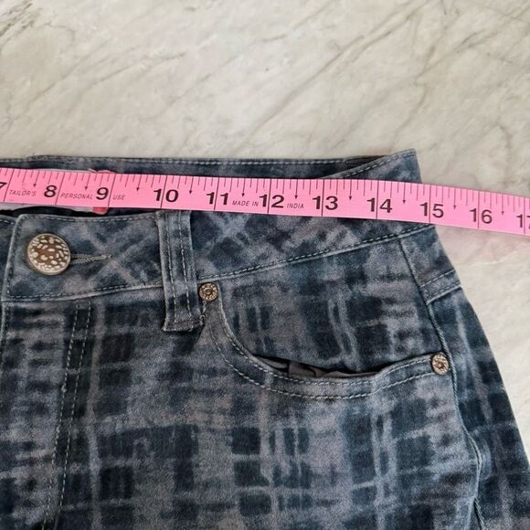 Cabi Jeans Navy Gray Grid curvy Skinny Denim Jeans size 8 cotton stretch - Picture 6 of 8